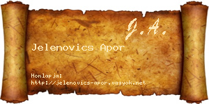 Jelenovics Apor névjegykártya