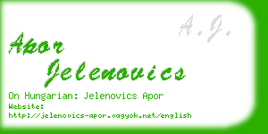 apor jelenovics business card